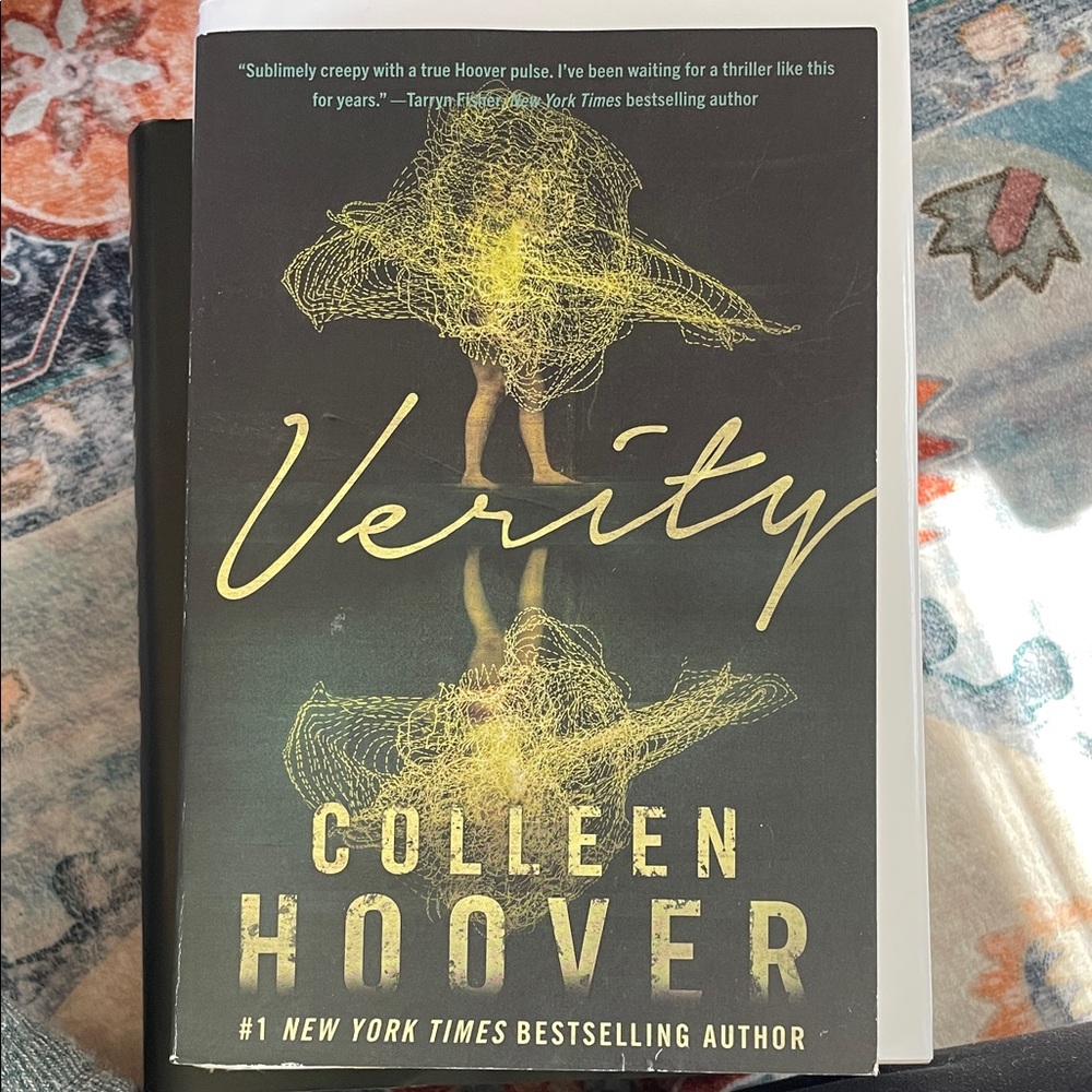 Verity by Colleen Hoover - Black & Yellow Paperback Novel